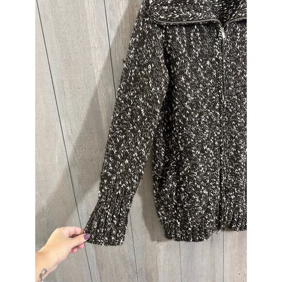 CHICO'S Brown Full Zip Sweater 1 M Heavyweight Warm Chunky - Picture 3 of 10